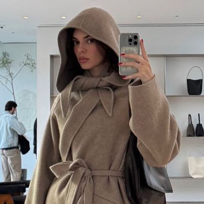 Kendall Jenner Test-Drives Winter's Cozy Minimalist Scarf Coat Trend With an $8,900 Coat