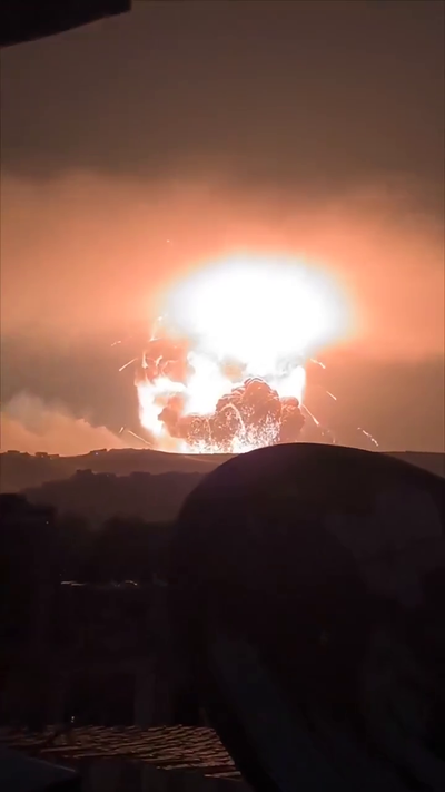 Israel drops 'earthquake bomb' on Syria causing huge mushroom cloud as Americans urged to leave