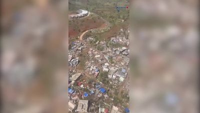 Aerial footage shows devastating aftermath of Cyclone Chido as thousands feared dead