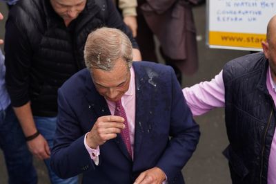 Woman given suspended sentence after throwing milkshake over Nigel Farage