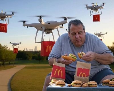 Trump called out for ‘fat-shaming’ Chris Christie with AI image of him eating McDonald’s surrounded by drones