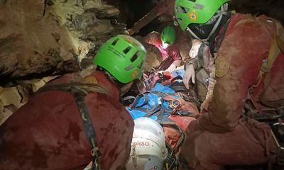 Rescuers work to save Italian caver trapped 585m underground