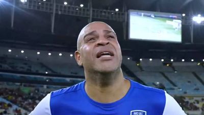 Ex-Brazil striker Adriano reduced to tears after AI tribute from dead father - watch