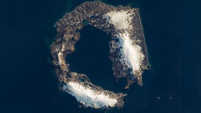 Earth from space: Antarctica's 'Deception Island' is one of the only places on Earth where you can sail into an active volcano