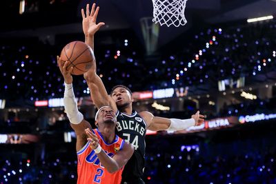 Giannis, Bucks use 3-point barrage to beat Thunder 97-81 for NBA Cup title