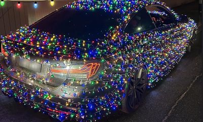 Victoria police pull over driver of BMW ‘illegally’ covered in Christmas lights