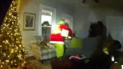 How The Grinch almost stole Christmas as police bodycam captures culprit in action