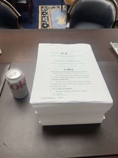 Pictured: Mike Johnson's Massive 1500 Page Spending Bill That Includes Pay Raises For Lawmakers