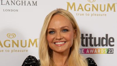 Emma Bunton's crimson mini-dress is perfect for Christmas day, New Year's Eve and beyond