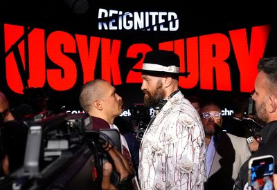 Tyson Fury and Oleksandr Usyk involved in intense 12-minute face-off ahead of huge rematch