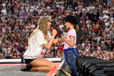 Taylor Swift got her own 22 hat from Travis Kelce at her Eras Tour-themed party