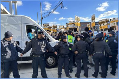 Chaos Erupts as NYPD Breaks Picket Line of Striking Amazon Workers, Detain Driver: 'Cops Work for Jeff Bezos, Not You'