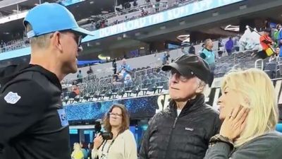 Jim Harbaugh Shared a Sideline Moment With Larry David Ahead of ‘Thursday Night Football’