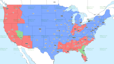 TV broadcast coverage map for Raiders vs. Jaguars Week 16