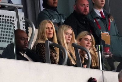 Claudia Schiffer watches Premier League game at London stadium