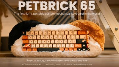 Cat themed fur-wrapped tri-mode keyboard now available for $240 — Petbrick 65 launches in Calico and Odd-eye, but more breeds are on the way