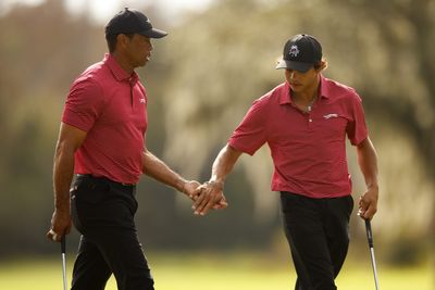 Charlie Woods had perfect reaction to Tiger’s round of drinks joke after hole-in-one