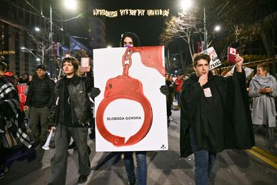 Tens Of Thousands Protest In Serbian Capital Over Fatal Train Station Accident