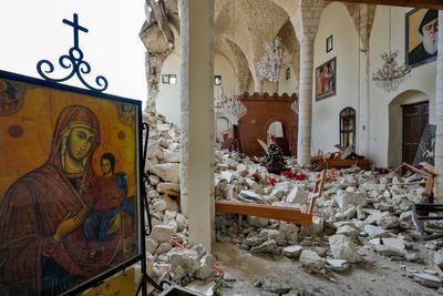 In the ruins of a bombed-out church in Lebanon, there's now a tiny Christmas tree