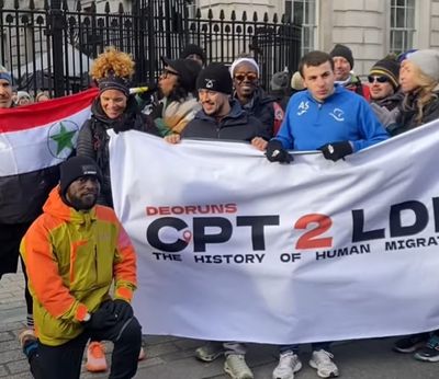 Man finishes 8,000-mile run from Cape Town to London at Downing Street