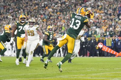 Packers take 7-0 lead over Saints on Dontayvion Wicks TD