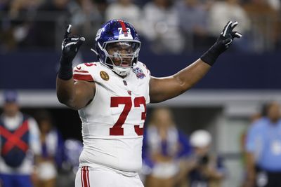 Giants’ Evan Neal explains hilarious whiff vs. Falcons