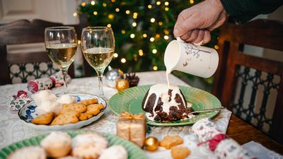 I photographed a festive feast during the holidays as well as a flaming figgy pudding