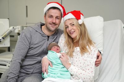 Newborn interrupts Christmas Eve movie night