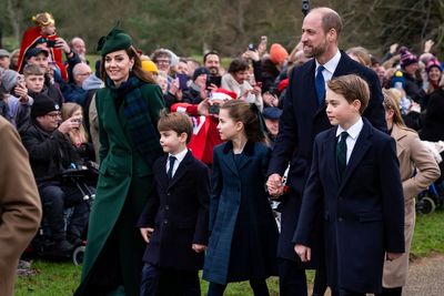 Louis, Charlotte and George take centre stage on walk to Christmas Day church service in Sandringham