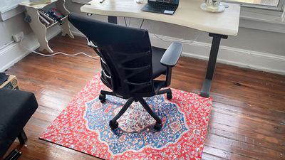 I gifted myself this woven office chair mat and it's one of the best things I bought this year