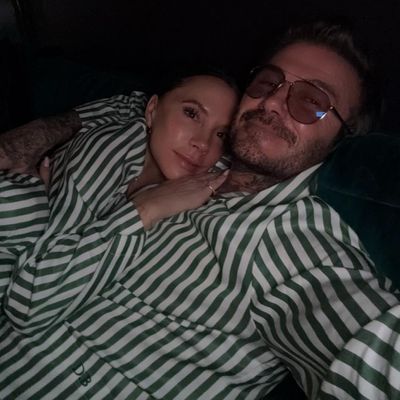 Victoria and David Beckham Twinned in Matching Christmas PJs