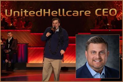 Comedian Tim Dillon Appears in Chains as Late 'UnitedHellcare' CEO in Netflix Roast: 'I'm Going to Hell For This, You Might As Well Laugh'