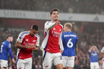 Arsenal up to second after Kai Havertz goal sees off struggling Ipswich