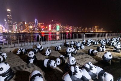 Hundreds gathered in Hong Kong for the city's first pyrotechnics drone show