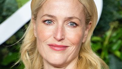 Take your loungewear to the next level with Gillian Anderson’s oh-so chic satin pyjamas and lime-green knit