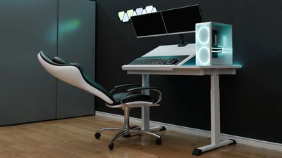 Ergo Desk reclines with your chair, desktop tilts up to match the recline of your chair — 3-in-1 desk can be reserved for $450