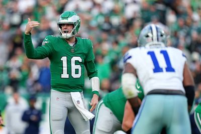 AJ Brown agrees to gift fan a jersey after throwing Tanner McKee’s first TD ball into stands