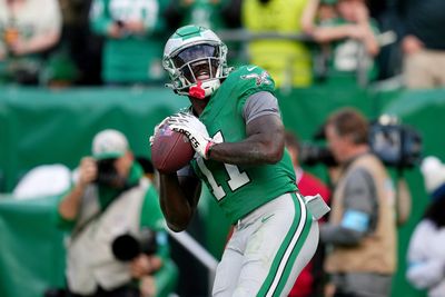 WATCH: A.J. Brown gifts fan a signed jersey after tossing Tanner McKee’s first TD ball into stands