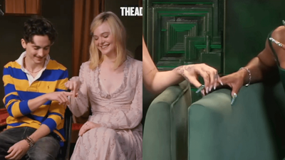 Timothée Chalamet & Elle Fanning Recreated The Viral Holding Space Meme In An Interview