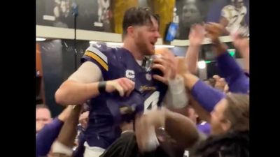 Vikings Gave Sam Darnold a Hero's Welcome in Locker Room After Win vs. Packers