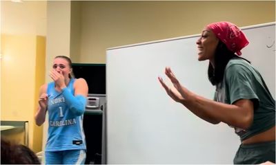 A’ja Wilson surprised UNC basketball players, who completely lost it when they saw her