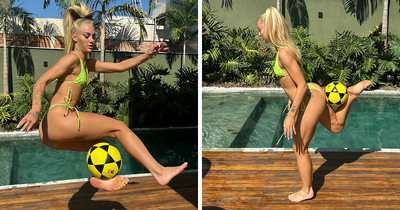 “World’s Sexiest Footballer” Alisha Lehmann Shows Off Her Skills On The Beach In The Maldives