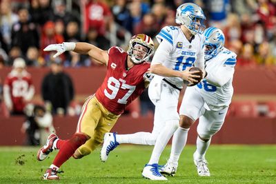 Nick Bosa returns to Lions game after hit to head