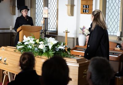 Emmerdale spoilers: 'You murdered my dad' Dawn accuses Kim at Will's funeral!