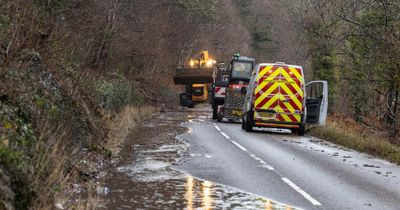 Road closed due to landslide amid Hogmanay weather warnings