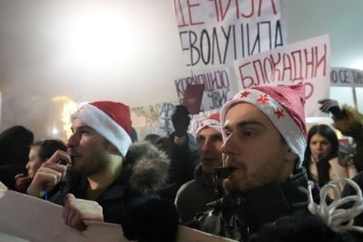 Instead of partying, thousands turn New Year celebration into anti-government protest in Serbia