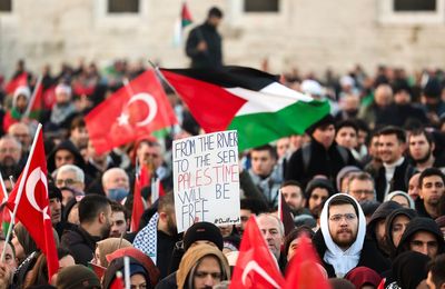 Tens of thousands of people in Istanbul protest Gaza war