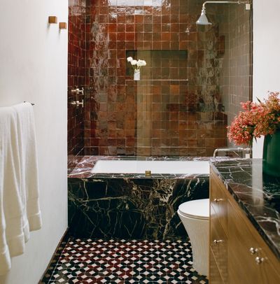 Before & After — This Dated Bathroom's Makeover Uses the Trending Tile Color for 2025