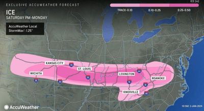 Users Mock Phallic Weather Map Depicting Ice Storm With Slew of Suggestive Jokes: 'Big Talk But I Bet It Lasts 15 Minutes'