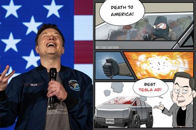 Elon Musk Shares 'Best Tesla Ad' Cartoon of Las Vegas Cybertruck Explosion